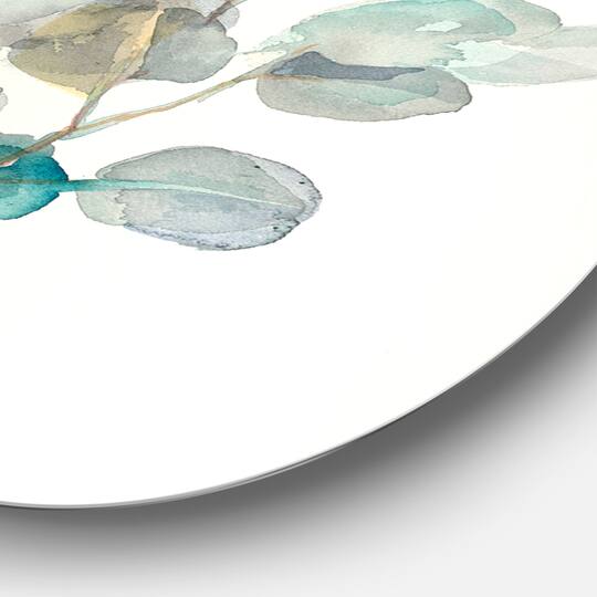 Designart - Eucalyptus leaves I - Farmhouse Metal Circle Wall Art